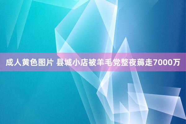 成人黄色图片 县城小店被羊毛党整夜薅走7000万